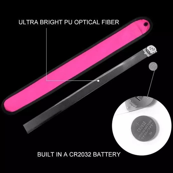 Slap Wristband Jogging Safety Led Lighted Running Waterproof Sports Armband 2/pk - Picture 3 of 6